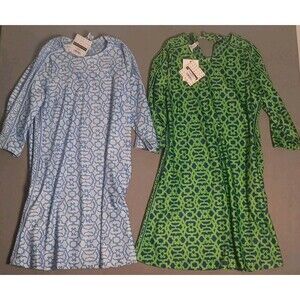 2 Gretchen Scott NWTs Swinger Dress Women’s -L (12) -Rio Gio  Periwinkle & Green